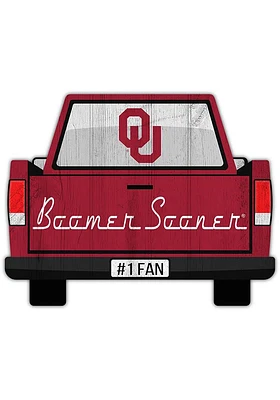Oklahoma Sooners Truck Back Cutout Sign - Red
