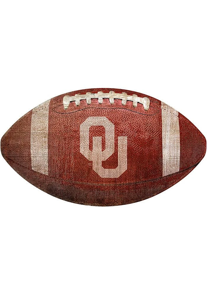 Oklahoma Sooners Baseball Shaped Sign - Red
