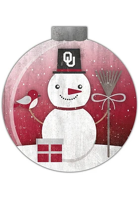 Oklahoma Sooners Snowglobe 12 Inch Sign - Red