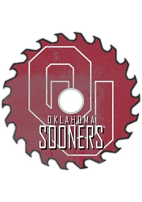 Oklahoma Sooners Rust Circular Saw Sign - Red