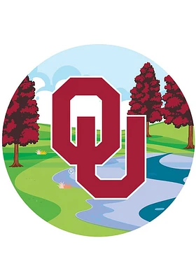 Oklahoma Sooners Landscape Circle Sign - Red