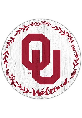 Oklahoma Sooners Welcome Circle Sign - Red