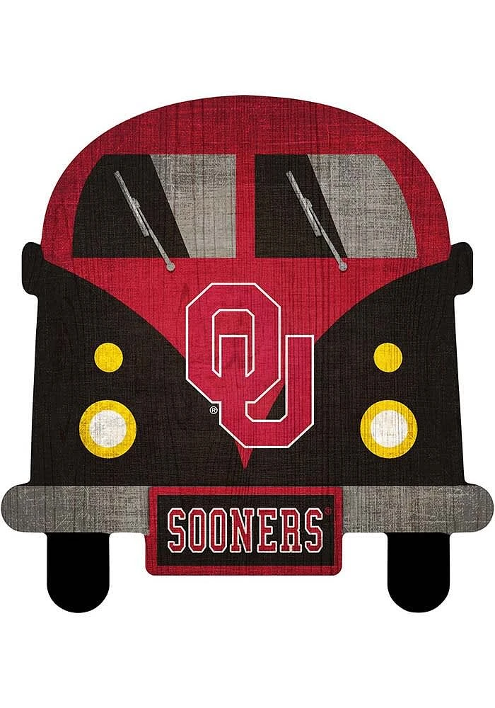 Oklahoma Sooners Team Bus Sign - Red