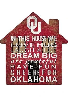 Oklahoma Sooners 12 inch House Sign - Red