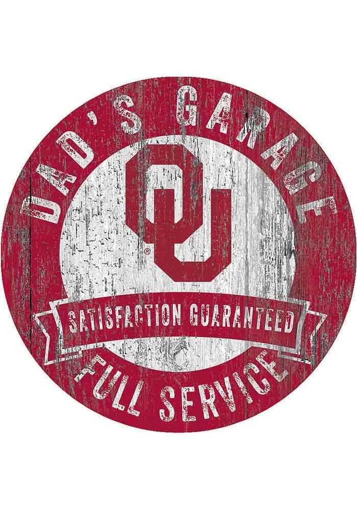 Oklahoma Sooners Dads Garage Sign - Red