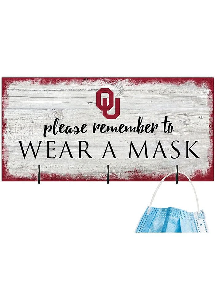 Oklahoma Sooners Please Wear Your Mask Sign - Red