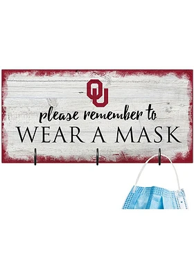 Oklahoma Sooners Please Wear Your Mask Sign - Red