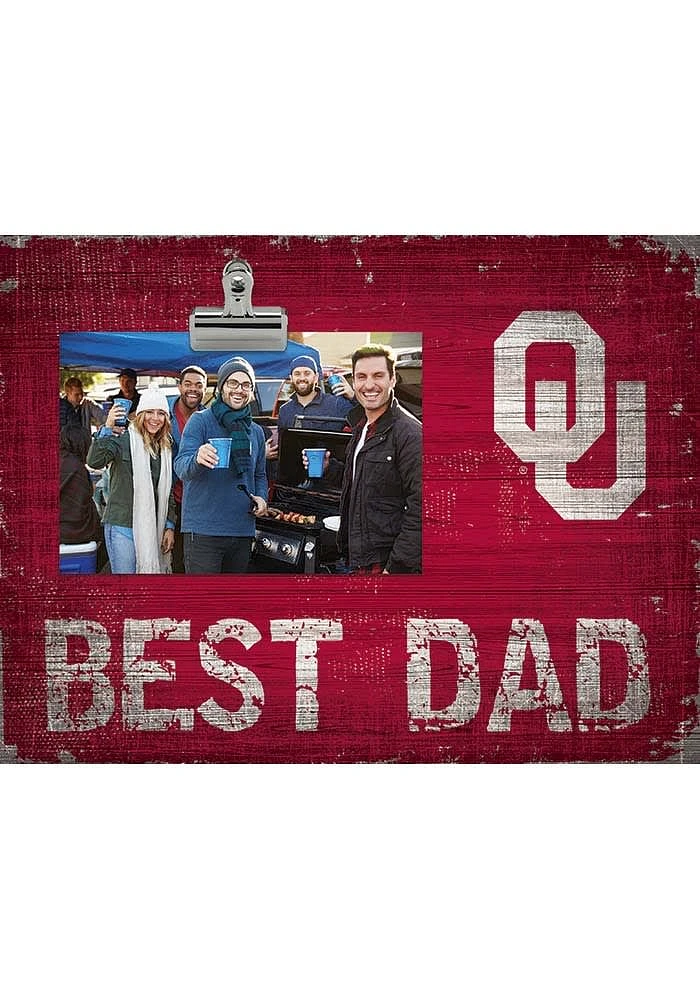 Oklahoma Sooners Best Dad Clip Picture Frame - Red