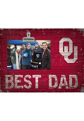Oklahoma Sooners Best Dad Clip Picture Frame - Red