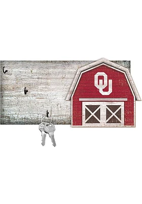 Oklahoma Sooners Team Barn Key Holder Sign - Red