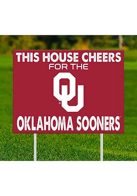 Oklahoma Sooners This House Cheers For Yard Sign - Red