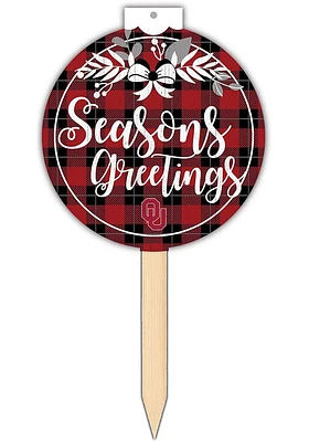 Oklahoma Sooners Seasons Greetings Sign - Red