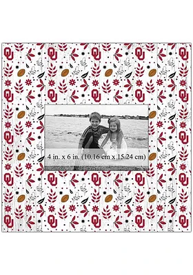Oklahoma Sooners Floral Pattern Picture Frame - Red