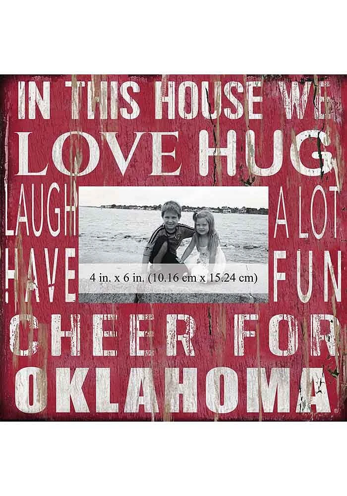 Oklahoma Sooners In This House 10x10 Picture Frame - Red