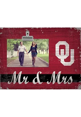 Oklahoma Sooners Mr and Mrs Clip Picture Frame - Red