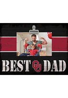 Oklahoma Sooners Best Dad Striped Clip Picture Frame - Red
