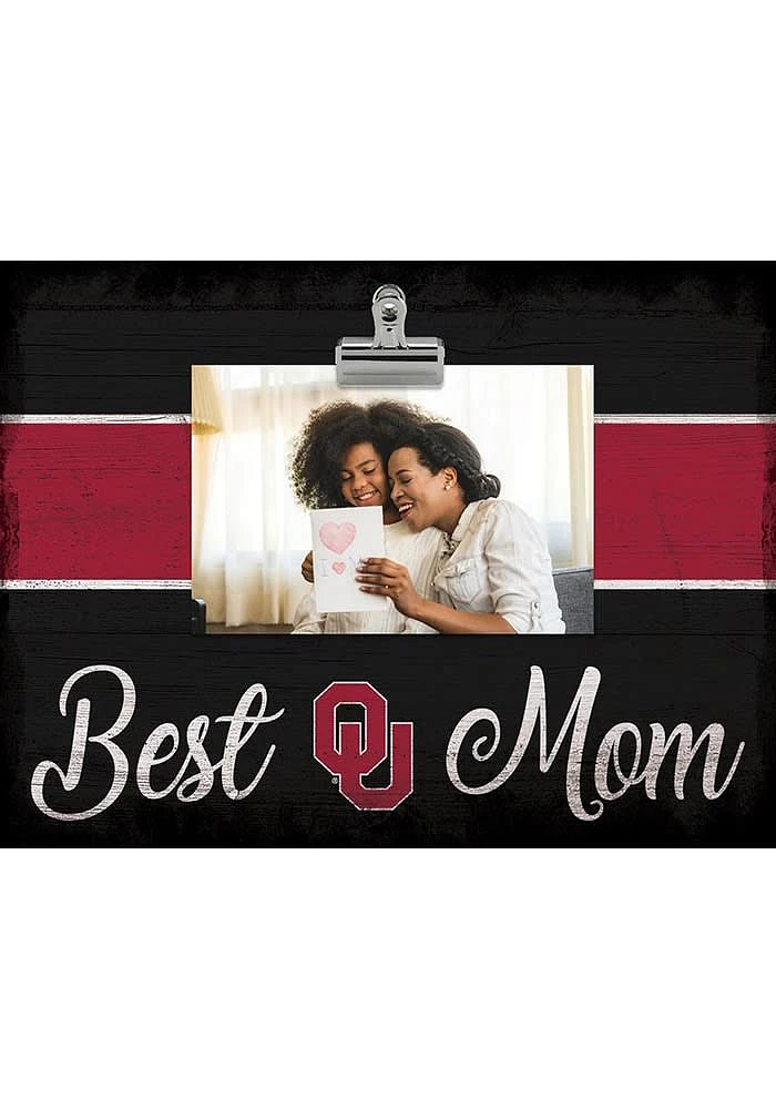Oklahoma Sooners Best Mom Clip Picture Frame - Red