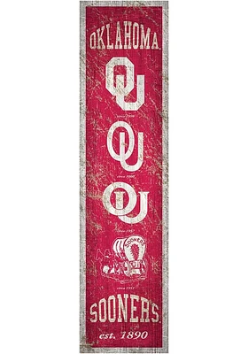 Oklahoma Sooners Heritage Banner 6x24 Sign - Red