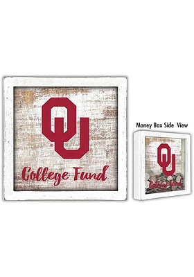 Oklahoma Sooners College Fund Box Sign - Red