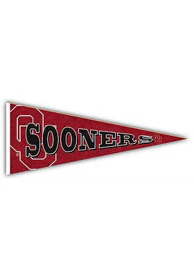 Oklahoma Sooners Wood Pennant Sign - Red