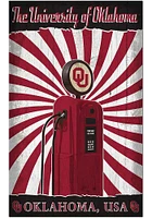Oklahoma Sooners Retro Pump Location Sign - Red