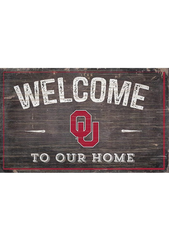 Oklahoma Sooners Welcome to our Home Sign - Red