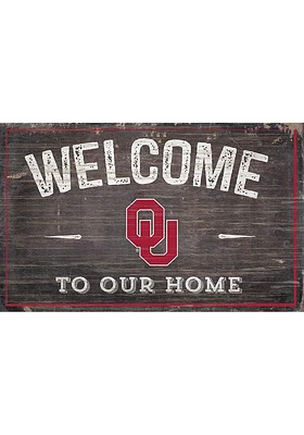 Oklahoma Sooners Welcome to our Home Sign - Red