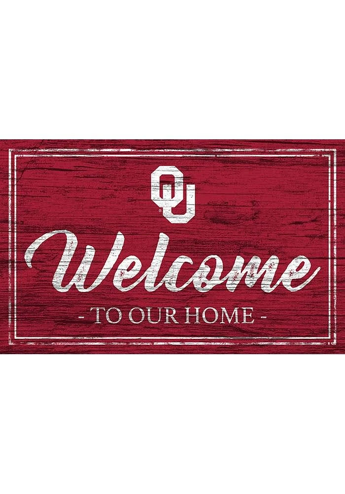 Oklahoma Sooners Team Welcome 11x19 Sign - Red