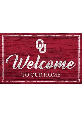 Oklahoma Sooners Team Welcome 11x19 Sign - Red