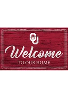 Oklahoma Sooners Team Welcome 11x19 Sign - Red