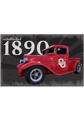 Oklahoma Sooners Established Truck Sign - Red