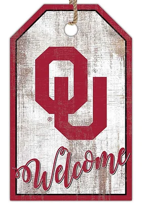 Oklahoma Sooners Welcome Team Tag Sign - Red