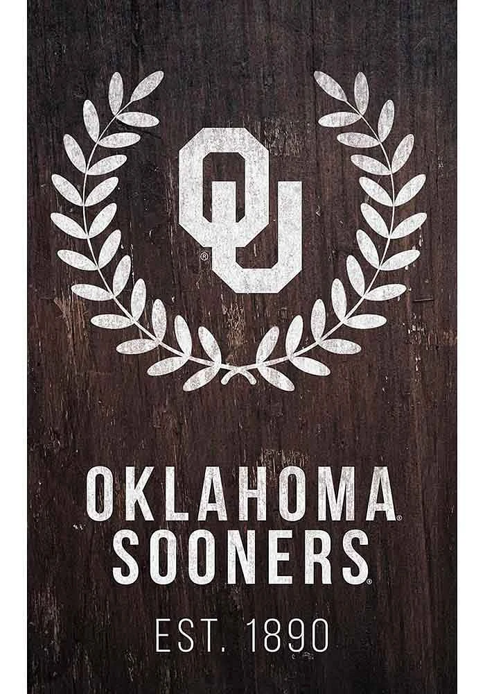Oklahoma Sooners Laurel Wreath Sign - Red