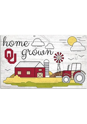 Oklahoma Sooners Home Grown Sign - Red