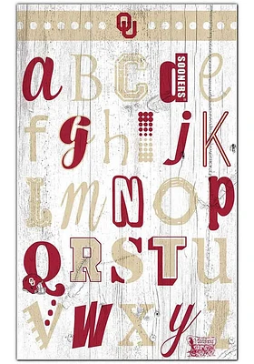 Oklahoma Sooners Alphabet Sign - Red