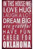 Oklahoma Sooners In This House Sign - Red