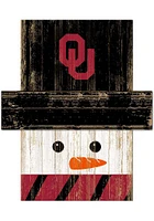Oklahoma Sooners Snowman Head Sign - Red
