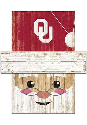 Oklahoma Sooners Santa Head Sign - Red