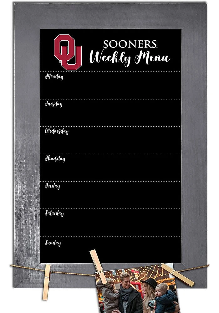 Oklahoma Sooners Weekly Chalkboard Picture Frame - Red
