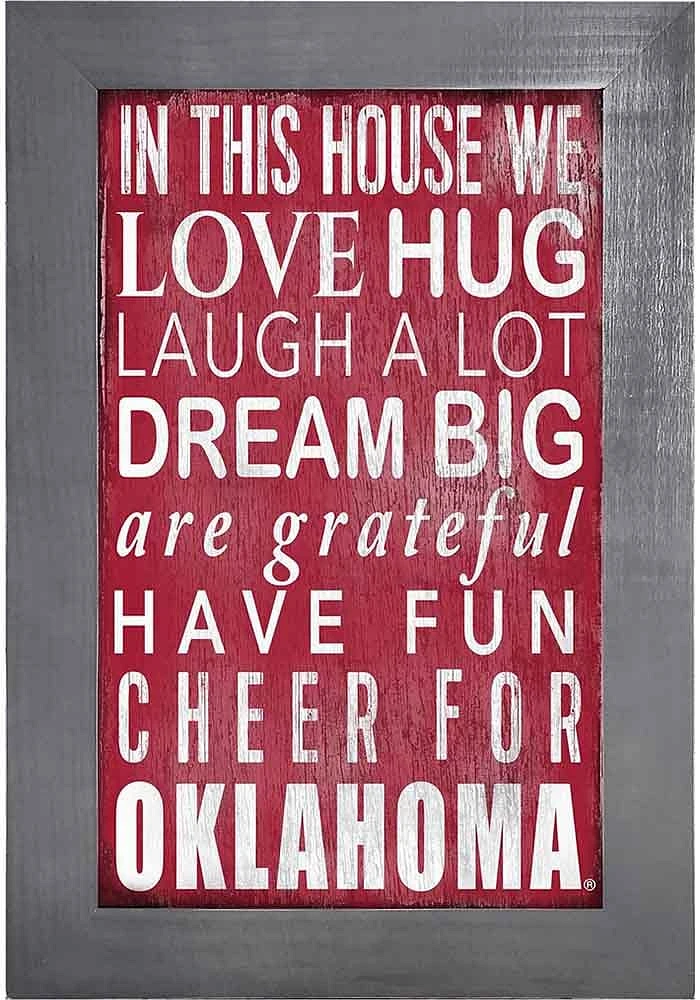 Oklahoma Sooners In This House Picture Frame - Red