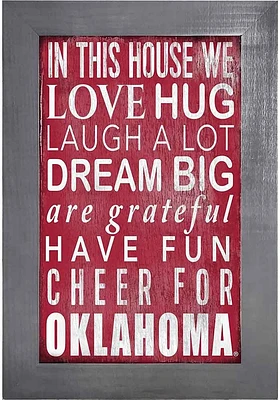 Oklahoma Sooners In This House Picture Frame - Red