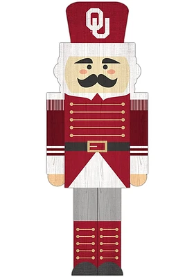 Oklahoma Sooners 31 Inch Nutcracker Leaner Sign - Red