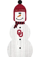 Oklahoma Sooners Snowman Leaner Sign - Red