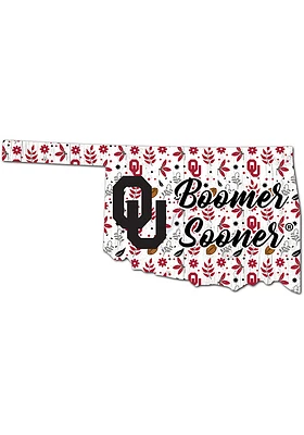 Oklahoma Sooners 24 Inch Floral State Wall Art - Red