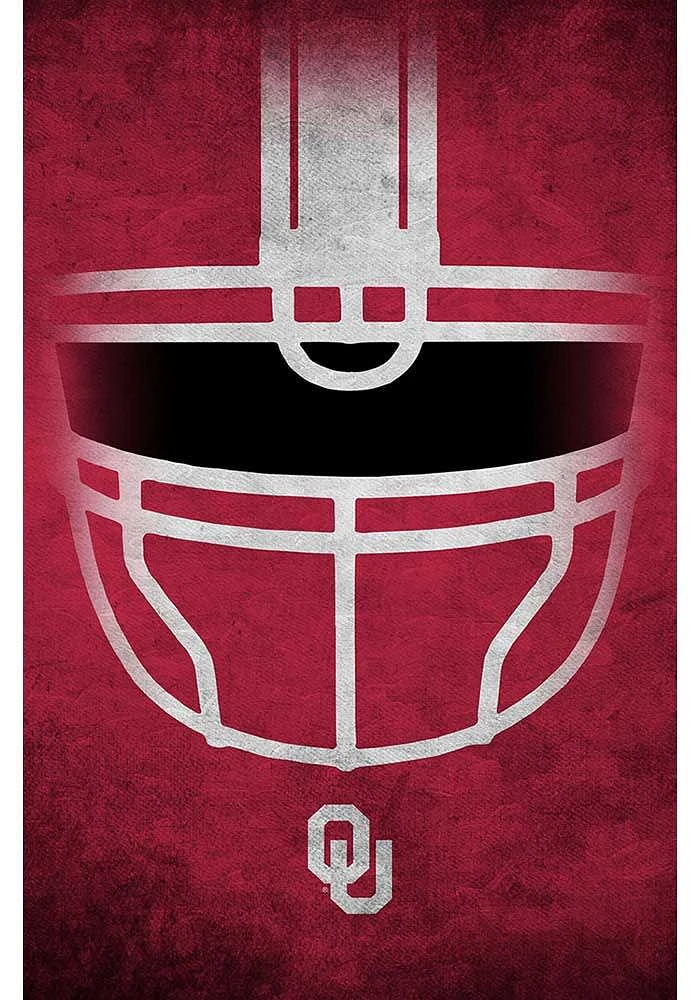 Oklahoma Sooners Ghost Helmet 17x26 Sign - Red