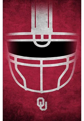 Oklahoma Sooners Ghost Helmet 17x26 Sign - Red