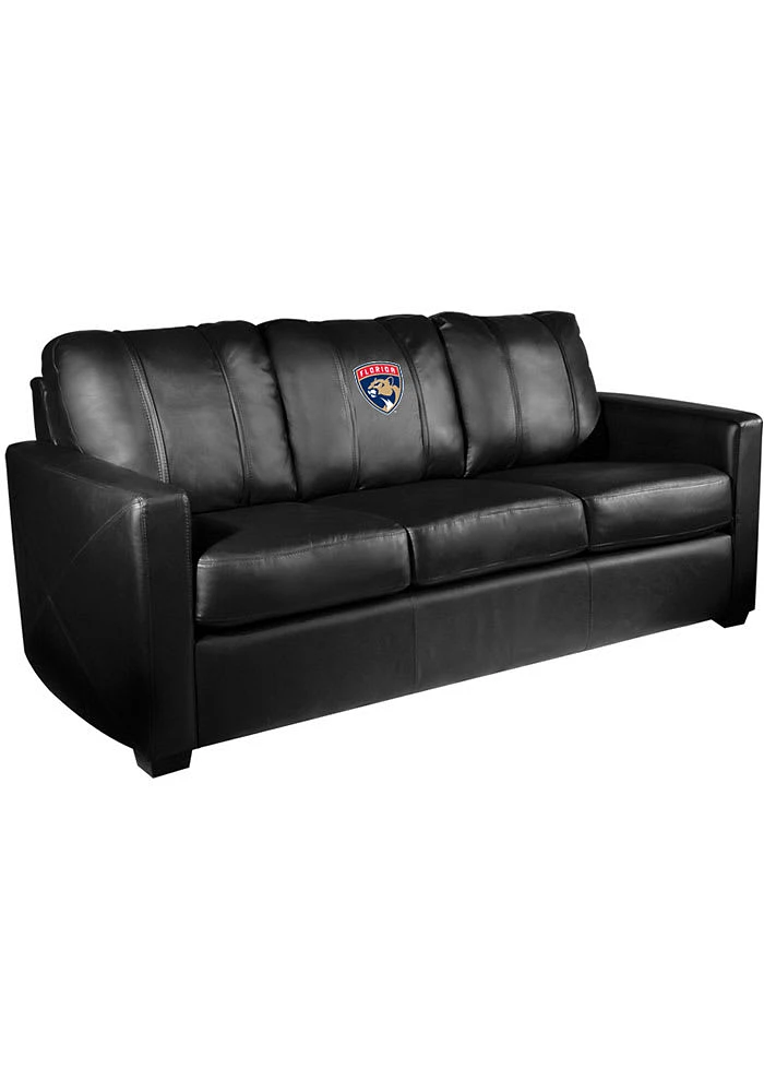 Drury Panthers Faux Leather Sofa - Black