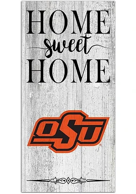 Oklahoma State Cowboys Home Sweet Home Whitewashed Sign - Black