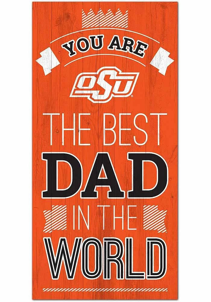 Oklahoma State Cowboys Best Dad in the World Sign - Black