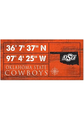 Oklahoma State Cowboys Horizontal Coordinate Sign - Black